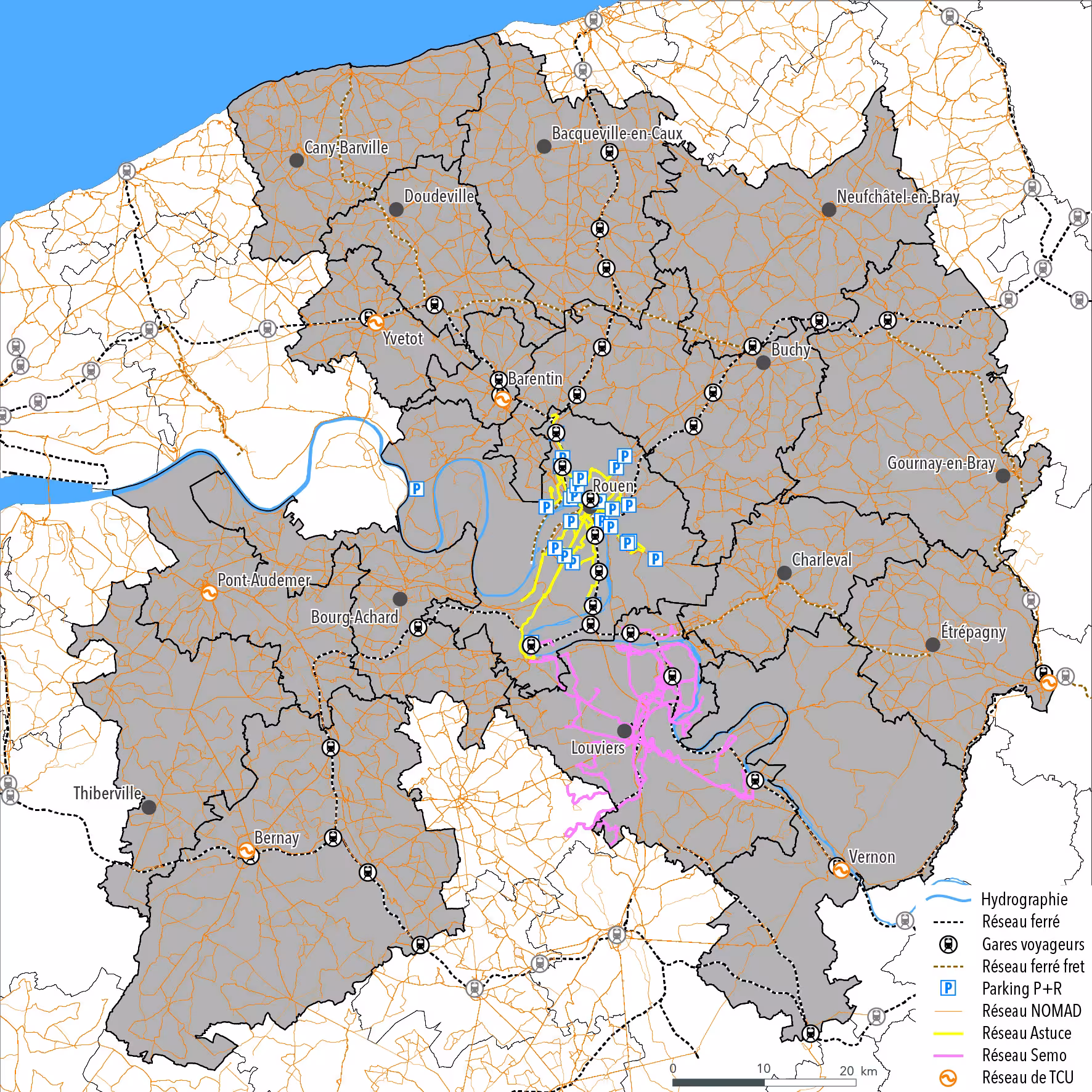 Cartographie du réseau de transports collectifs